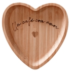 Bandeja Petisqueira De Bambu Heart Coração Mesa Posta 12,5cm