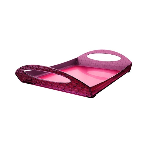 Bandeja Plástica Para Café Da Manhã  Servir Alimentos - Rosa