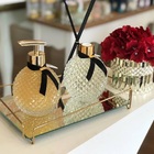 Bandeja Porta Perfumes Decorativa Multiuso Dourada Grande