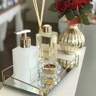 Bandeja Porta Perfumes Decorativa Multiuso Dourada Grande