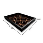 Bandeja Preta Com Gravura Impermeável "geometric Luxo" 41x31x