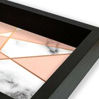 Bandeja Preta Com Gravura Impermeável "geometric Marble" 34cm