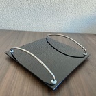 Bandeja Preta Decorativa De Vidro Quadrada 26,5cm Multiuso