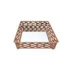 Bandeja Quadrada Espelhada Em Inox Adely Decor 15x5cm Rosé