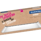 Bandeja Quadrata Retangular Em Aco Inox Alto Brilho 38x17 Cm