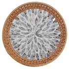 Bandeja Redonda 25cm Vazada Fibra Natural Santorini Yangzi