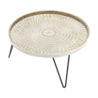 Bandeja Redonda, Centro De Mesa Redondo Com Pé - Metal - Cari
