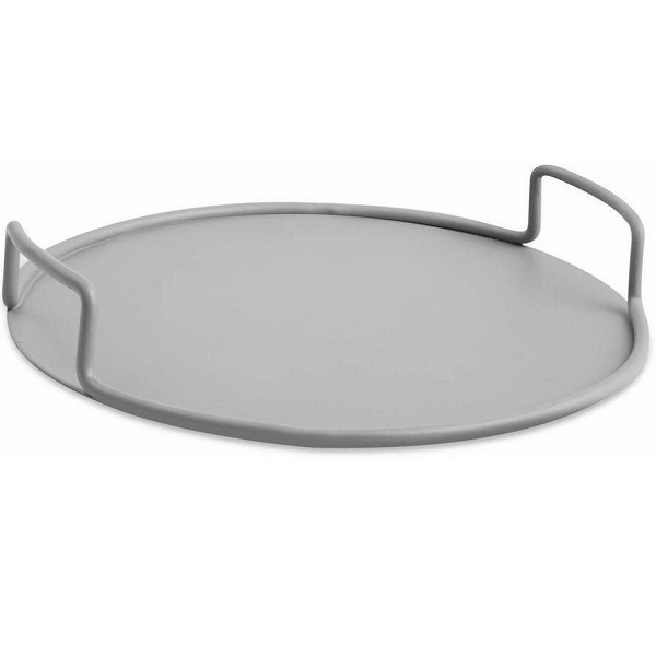 Bandeja Redonda Cinza Em Metal Grande Mart 12075g