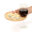 Bandeja Redonda De Bambu Com Apoio Para Taça - Oikos Natural U