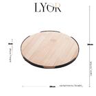 Bandeja Redonda De Bambu Com Moldura De Metal 28x28x2,5cm