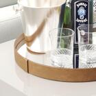 Bandeja Redonda Decorativa C/aespelho Adele Caramelo