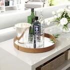 Bandeja Redonda Decorativa C/aespelho Adele Caramelo