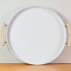 Bandeja Redonda Decorativa Multiuso Metalla Cozinha Casa Yoi