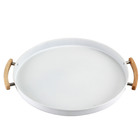 Bandeja Redonda Decorativa Multiuso Metalla Cozinha Casa Yoi