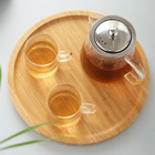 Bandeja Redonda Em Bambu Café Churrasco Decoração 25cm