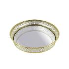 Bandeja Redonda Espelhada Em Inox Adely Decor 17cm Dourada