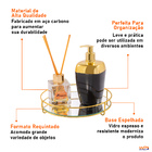 Bandeja Redonda Espelhada Fence 20cm Metalizada - Hara - Dour