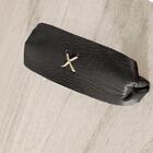 Bandeja Redonda Maré Ártico Com Alça Em Couro Preto