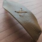 Bandeja Redonda Maré Castanho Com Alça Em Couro Marrom