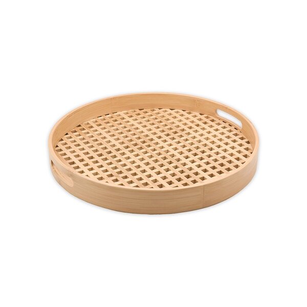 Bandeja Redonda Vazada De Bambu - Oikos 40cm
