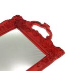 Bandeja Resina Flores Vermelha Com Base De Espelho