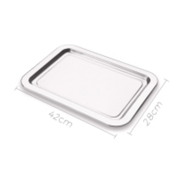 Bandeja Retangular 280x420 Mm Lixada Multiuso Aço Inox