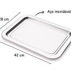 Bandeja Retangular 280x420 Mm Lixada Multiuso Aço Inox