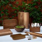 Bandeja Retangular De Acácia Kenya 36cm