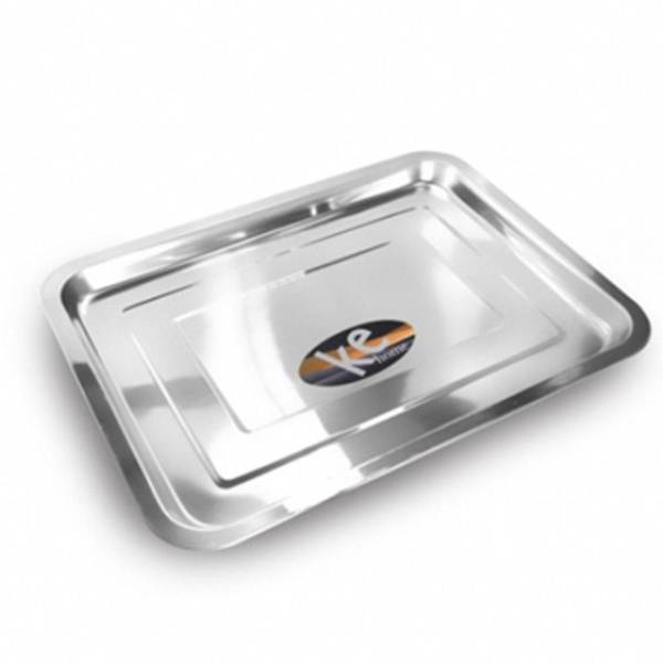 Bandeja Retangular de Inox Rasa 45x35cm - Bandeja Inox