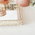 Bandeja Retangular De Metal Com Alça Espelhada Singapura 28x2