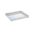 Bandeja Retangular Decorativa Espelhada Prata 31x24 5cm 6538