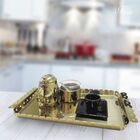 Bandeja Retangular Dourada Desenhos Vazados - By Fineza