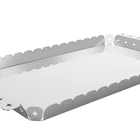 Bandeja Retangular Em Aco Inox Desenhos Vazados 47 X 25 Cm Tr