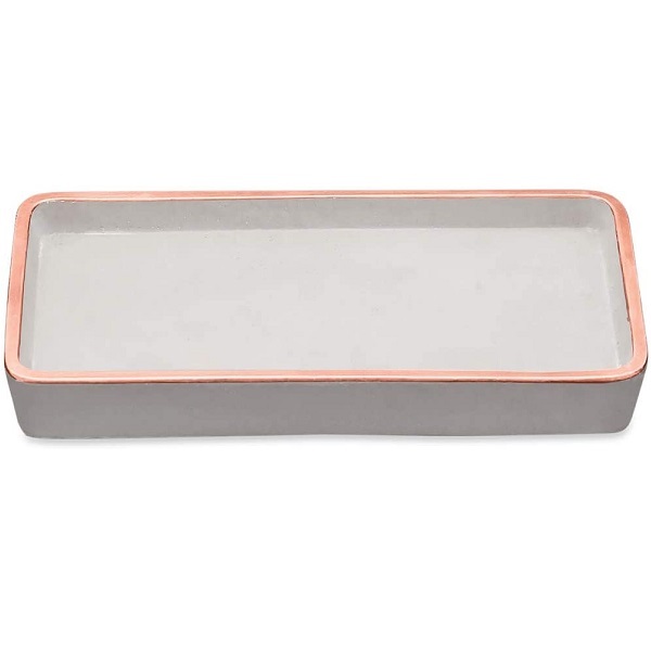 Bandeja Retangular Em Cimento Pequena Mart 08582