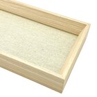 Bandeja Retangular Em Mdf Bege Claro Com Linho 28 X 12 X 3cm