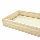 Bandeja Retangular Em Mdf Bege Claro Com Linho 28 X 12 X 3cm