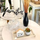 Bandeja Retangular Em Mdf Bege Claro Com Linho 28 X 12 X 3cm