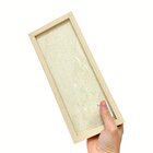 Bandeja Retangular Em Mdf Bege Claro Com Linho 28 X 12 X 3cm