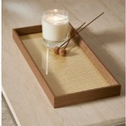 Bandeja Retangular Em Mdf Com Rattan 45 X 27 X 3cm Mart