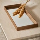 Bandeja Retangular Em Mdf Marrom Com Espelho 3x38x18cm- Mart