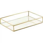 Bandeja Retangular Em Metal Pequena Com Espelho Mart 13629