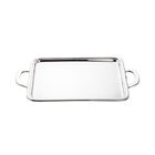 Bandeja Retangular Em Prata Com Alça Wolff Queens 40x30cm