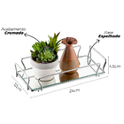 Bandeja Retangular Espelhada Decorativa Casa Hall Schmitt Cro