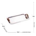 Bandeja Retangular Inox C/ Alça Em Sisal Nature 37x23cm - Wol