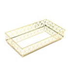 Bandeja Retangular Louvre Dourada Espelhada 24x13x5cm - Jolit