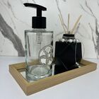 Bandeja Retangular Mdf + Difusor De Vidro + Porta Sabonete