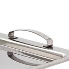 Bandeja Retangular Rasa Aço Inox Para Servir Com Alça 40cm Át