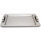 Bandeja Retangular Rasa Aço Inox Para Servir Com Alça 40cm Át