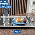 Bandeja Retangular Rasa Aço Inox Para Servir Com Alça 40cm Át