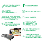 Bandeja Térmica Simples Bivolt Aço Inox Econômica Cotherm